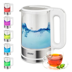 Електрочайники Электрочайники ^/--/^ Електрочайник Mesko MS 1301 white - 1,7 л, 2200 Вт, терморегулятор, LED-підсвічування, функція підтримки температури ^_^^^ Электрочайник Mesko MS 1301 white - 1,7 л, 2200 Вт, терморегулятор, LED-подсветка, функция поддержки температуры - фото фото фото