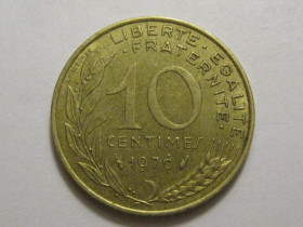 Франція Франция ^/--/^ Франция 10 сантимов 1976 года 3 /--/ П /--/ 968 ^_^^^ Франція 10 сантимів 1976 3 /--/ П /--/ 968 - фото фото фото