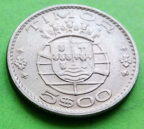 Східний Тимор Восточный Тимор ^/--/^ UNC - Порт. Тимор 5 эскудо 1970 г. ^_^^^ UNC - Порт. Тимор 5 ескудо 1970 - фото фото фото
