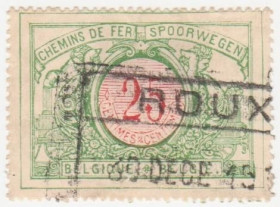 Бенілюкс Бенилюкс ^/--/^ Бельгия  Железнодорожные бандерольные  1903  г. № 31 гашеная ^_^^^ Бельгія Залізничні бандерольні 1903 р. No 31 гашена - фото фото фото