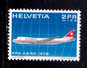 Транспорт Транспорт ^/--/^ Авиация . Швейцария 1972  г  MNH - SWISSAIR ^_^^^ Швейцарія 1972 MNH - SWISSAIR - фото фото фото