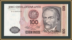 Перу Перу ^/--/^ Перу 100 инти 1986 P-132  (132 /--/ b) UNC ^_^^^ Перу 100 інті 1986 P-132 (132 /--/ b) UNC - фото фото фото