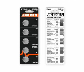 Ліхтарі, ліхтарики Фонари, фонарики ^/--/^ Батарейка литиевая Arexes Cr 2016, 5 штук в блистере ^_^^^ Батарейка літієва Arexes Cr 2016, 5 штук в блістері - фото фото фото