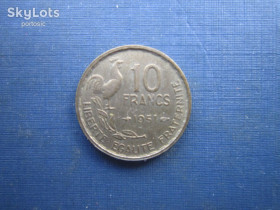 Франція Франция ^/--/^ Монета 10 франків Франція 1951 фауна птах півень ^_^^^ Монета 10 франков Франция 1951 фауна птица петух - фото фото фото