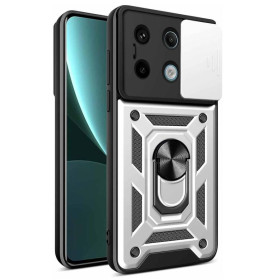 Чохли, бампера Чехлы, бампера ^/--/^ Чохол Fiji Camera Defence для Poco X /--/ 6 Pro 5 /--/ G бампер із захистом камери та підставкою Silver ^_^^^ Чехол Fiji Camera Defence для Poco X /--/ 6 Pro 5 /--/ G бампер с защитой камеры и подставкой Silver - фото фото фото