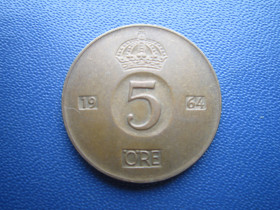 Швеція Швеция ^/--/^ Монета 5 ере Швеція 1964 ^_^^^ Монета 5 эре Швеция 1964 - фото фото фото