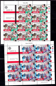 Мальта Мальта ^/--/^ ZM  Мальта 1982 г  MNH - 2 /--/ а м/листа - EUROPA CEPT - ^_^^^ ZM Мальта 1982 MNH - 2 /--/ а м/листа - EUROPA CEPT - фото фото фото