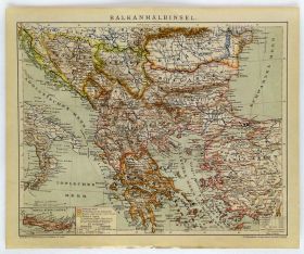 Інше Другое ^/--/^ Мапа Карта Балканський півострів 1892-95 Оригінал Німеччина Fv /--/ 8.8 ^_^^^ Карта Балканский полуостров 1892-95 Оригинал Германия Fv /--/ 8. 8 8 - фото фото фото