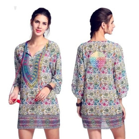 Туніки Туники ^/--/^ S-L Туника из вискозы My dress room, разноцветное мини платье с цветочным принтом ^_^^^ S-L Туніка з віскози My dress room, різнокольорова міні сукня з квітковим принтом - фото фото фото