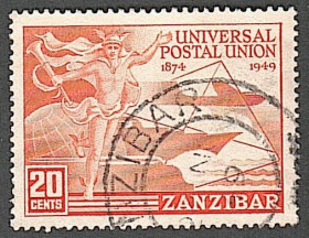 Інші країни Другие страны ^/--/^ Занзибар  (1949) 75-летие Всемирного почтового союза ^_^^^ Занзібар (1949) 75-річчя Всесвітнього поштового союзу - фото фото фото