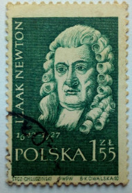 Польща Польша ^/--/^ Польша 1959 Исаак Ньютон, гашеная ^_^^^ Польща 1959 Ісаак Ньютон, гашена - фото фото фото
