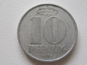 НДР, ФРН ГДР, ФРГ ^/--/^ Германия - ГДР 10 пфеннигов 1967 года 28081 ^_^^^ Німеччина - НДР 10 пфенігів 1967 року 28081 - фото фото фото