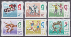 Угорщина Венгрия ^/--/^ Венгрия 1969 СОВРЕМЕННОЕ ПЯТИБОРЬЕ КОННЫЙ СПОРТ ФЕХТОВАНИЕ СТРЕЛЬБА ПЛАВАНИЕ БЕГ Mi.2537-2542** MNH ^_^^^ Угорщина 1969 СУЧАСНЕ П'ЯТИБОР'Є КОННИЙ СПОРТ ФЕХТУВАННЯ СТРІЛЬБА ПЛАВАННЯ БЕГ Mi.2537-2542** MNH - фото фото фото
