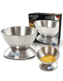 Кухонні ваги Кухонные весы ^/--/^ Ваги кухонні Adler AD 3134 – 5 кг, точність 1 /--/ г, нержавіюча сталь, LCD-дисплей ^_^^^ Весы кухонные Adler AD 3134 – 5 кг, точность 1 /--/ г, нержавеющая сталь, LCD-дисплей - фото фото фото