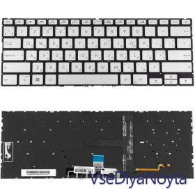 Клавіатури Клавиатуры ^/--/^ Клавиатура для ноутбука ASUS (UX /--/ 434 series) ukr, ice-silver, без фрейма, подсветка клавиш (ОРИГИНАЛ) ^_^^^ Клавіатура для ноутбука ASUS (UX /--/ 434 series) ukr, ice-silver, без фрейму, підсвічування клавіш (ОРИГИНАЛ) - фото фото фото