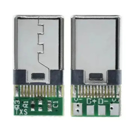 Порти, роз'єми Порты, разъемы ^/--/^ Роз&amp;apos;єм USB 3.1 Type-C тато 24 Pin на платі TXS  (штекер під пайку) ^_^^^ Разъем USB 3. Type-C папа 24 Pin на плате TXS (штекер под пайку) - фото фото фото
