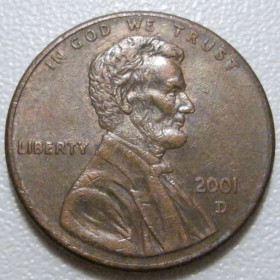 Обігові Обиходные ^/--/^ США 1 цент 2001 року D #40391 ^_^^^ США 1 цент 2001 года D #40391 - фото фото фото
