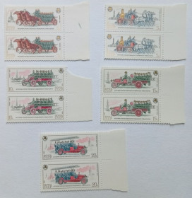 СРСР - СССР - ^/--/^ СССР 1984 История пожарной техники, сцепки, MNH ^_^^^ 1984 Історія пожежної техніки, зчеплення, MNH - фото фото фото