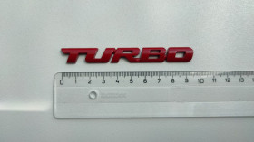 Наліпки, емблеми Наклейки, эмблемы ^/--/^ Наклейка на авто Turbo Красная Металлическая турбо ^_^^^ Наклейка на авто Turbo Червона металічна турбо - фото фото фото