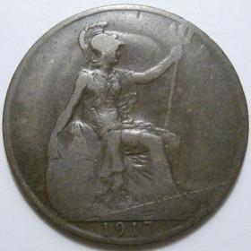 Георг V (-) Георг V (-) ^/--/^ Велика Британія 1 пенні 1917 року 41547 ^_^^^ Великобритания 1 пенни 1917 года 41547 - фото фото фото