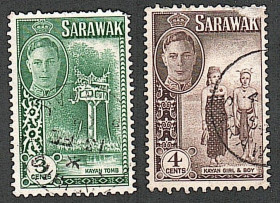 Малайзія Малайзия ^/--/^ Саравак  (1950) Британская колония. Местные виды ^_^^^ Саравак (1950) Британська колонія. Місцеві види - фото фото фото