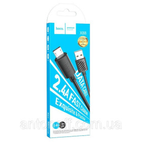 Зарядні пристрої Зарядные устройства ^/--/^ Кабель Hoco X /--/ 88 Micro-USB - USB (2.4 /--/ А 1 м) чорний ^_^^^ Кабель Hoco X /--/ 88 Micro-USB - USB (2.4 /--/ А 1 м) черный - фото фото фото