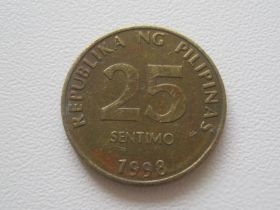 Філіппіни Филиппины ^/--/^ Филиппины 25 сентимо 1998 года 27395 ^_^^^ Філіппіни 25 вересня 1998 року 27395 - фото фото фото