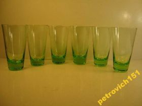 Кухонне начиння, посуд, столове срібло Кухонная утварь, посуда, столовое серебро ^/--/^ Стаканы Набор 6 шт Цветное Стекло СССР №759 ^_^^^ Стакани Набір 6 шт Кольорове Скло СРСР No 759 - фото фото фото