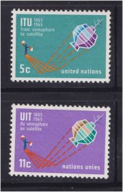 Освоєння космосу Освоение космоса ^/--/^ Космос  UN / ООН 1965 г MNH - ^_^^^ EU UN (1965) - фото фото фото