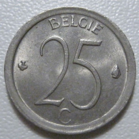 Бельгія Бельгия ^/--/^ Бельгія 25 сантимів 1972 року Belgie 42355 ^_^^^ Бельгия 25 сантимов 1972 года Belgie 42355 - фото фото фото