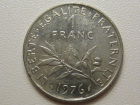 Франція Франция ^/--/^ Франция 1 франк 1976 года 38037 ^_^^^ Франція 1 франк 1976 року 38037 - фото фото фото