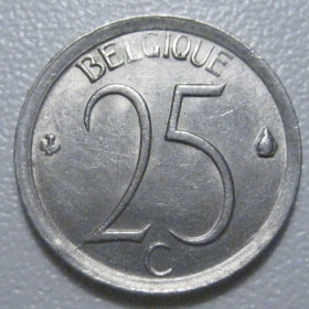Бельгія Бельгия ^/--/^ Бельгія 25 сантимів 1964 року Belgique 42275 ^_^^^ Бельгия 25 сантимов 1964 года Belgique 42275 - фото фото фото