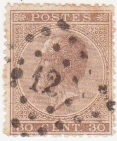 Бенілюкс Бенилюкс ^/--/^ Бельгия 1865  г. № 16 гашеная ^_^^^ Бельгія 1865 р. No 16 гашена - фото фото фото