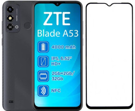 Чохли, бампера Чехлы, бампера ^/--/^ Захисне скло LUX для ZTE Blade A /--/ 53 чорний Full Сover Full Glue 0,3 мм ^_^^^ Защитное стекло LUX для ZTE Blade A /--/ 53 черный Full Сover Full Glue 0,3 мм - фото фото фото