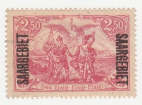 Веймарська республіка Веймарская республика ^/--/^ Германия  ( Саар)   1920  г. № 43 * ^_^^^ Німеччина (Саар) 1920 р. No 43* - фото фото фото