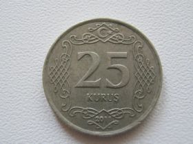 Туреччина Турция ^/--/^ Турция 25 куруш 2011 года 14969 ^_^^^ Туреччина 25 куруш 2011 14969 - фото фото фото