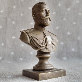 Статуетки, Скульптури, Фігурки, Фарфор Статуэтки, Скульптуры, Фигурки, Фарфор ^/--/^ Бюст Николай II бронза, 14 /--/ см Целый ^_^^^ Бюст Микола II бронза, 14 /--/ см Цілий - фото фото фото