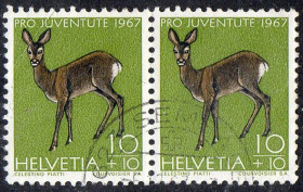 Швейцарія Швейцария ^/--/^ Швейцарія 1967 - Тваринний світ рідного краю  (Гб) ^_^^^ Швейцария 1967 - Животный мир родного края (Гб) - фото фото фото