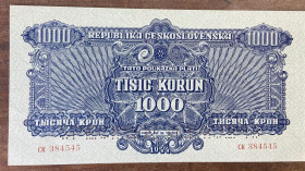 Чехословаччина Чехословакия ^/--/^ Чехословаччина . 1000 корон 1944 р ^_^^^ 1000 корон 1944 р - фото фото фото