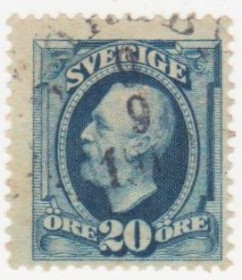 Інші країни Другие страны ^/--/^ Швеция 1891  г. № 45 гашеная ^_^^^ Швеція 1891 р. No 45 гашена - фото фото фото