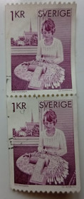 Скандинавія Скандинавия ^/--/^ Швеция 1976 Вышивание, сцепка, гашеная ^_^^^ Швеція 1976 Вишивання, зчіпка, гашена - фото фото фото