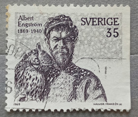 Мистецтво Искусство ^/--/^ Швеция 1969 г- Автопортрет. Альберт Энгстрём  (1869–1940), гаш ^_^^^ Швеція 1969 р. Автопортрет. Альберт Енгстрем (1869-1940), гаш - фото фото фото