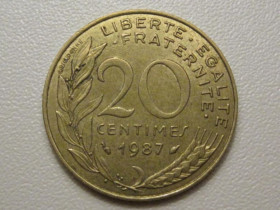 Франція Франция ^/--/^ Франция 20 сантимов 1987 года 38150 ^_^^^ Франція 20 сантимів 1987 38150 - фото фото фото