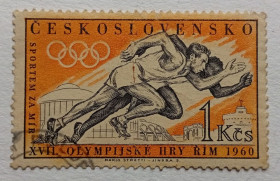 Чехословаччина Чехословакия ^/--/^ Чехословакия 1960 Олимпийские игры, бегуны, гашеная ^_^^^ Чехословаччина 1960 Олімпійські ігри, бігуни, гашена - фото фото фото