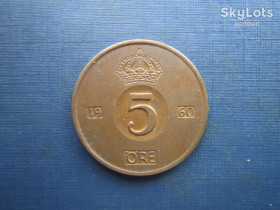 Швеція Швеция ^/--/^ Монета 5 ере Швеція 1960 ^_^^^ Монета 5 эре Швеция 1960 - фото фото фото
