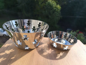 Інше Другое ^/--/^ * Alessi Stainless Steel Bowl Series Girotondo King Kong Design Stainless Bowl 23 и 18 см - 2 вазы ^_^^^ Alessi Stainless Steel Bowl Series Girotondo King Kong Design Stainless Bowl 23 і 18 см - 2 вази - фото фото фото