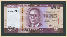 Ліберія Либерия ^/--/^ Либерия 20 долларов 2024 P-39 UNC ^_^^^ 20 доларів 2024 P-39 UNC - фото фото фото