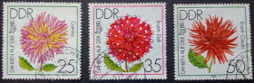 НДР, ФРН ГДР, ФРГ ^/--/^ ГДР 1979 Цветы 25, 35, 50 Pfg, из серии, гашеные ^_^^^ НДР 1979 Квіти 25, 35, 50 Pfg, з серії, гашені - фото фото фото