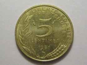 Франція Франция ^/--/^ Франция 5 сантимов 1981 года 3 /--/ П /--/ 918 ^_^^^ Франція 5 сантимів 1981 3 /--/ П /--/ 918 - фото фото фото
