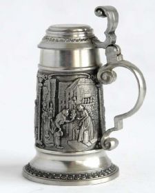 Кухонне начиння, посуд, столове срібло Кухонная утварь, посуда, столовое серебро ^/--/^ Колекційний міні кухоль №3, 40 мл, олово, Germany ^_^^^ Коллекционный мини кружок No /--/ 3, 40 мл, олово, Germany - фото фото фото